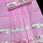 Blush Pink Floral Border Rida Fabric