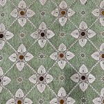 Elegant Sage Floral Trellis Fabric