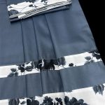 Slate Grey Floral Border Rida Fabric